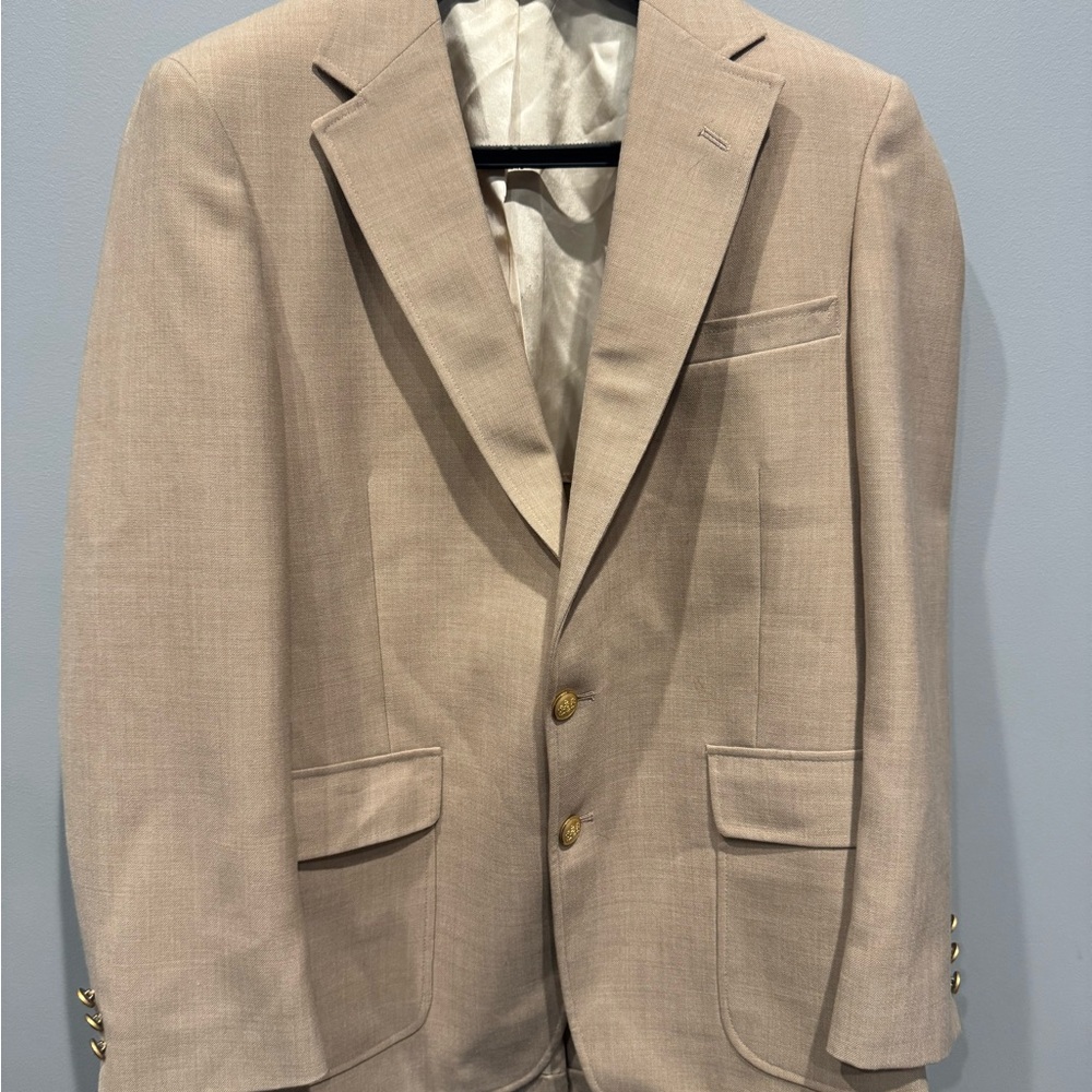 Stafford Beige Men's Blazer with Gold Buttons